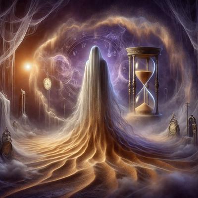 The primary subject of the image is a clock tower, which is situated in a purple and gold-colored environment. The setting appears to be a fantasy or surreal landscape, with a clock tower and a clock face visible. The visual style of the image is digital art, as it is a detailed and intricate illustration. The colors and mood of the image are vibrant and whimsical, with the purple and gold tones creating a sense of magic and wonder.